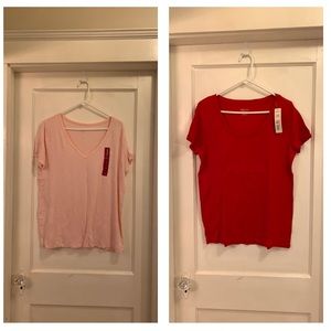 Merona  T shirt- Bundle NWT- red & peach